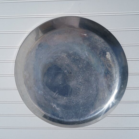 Towle Silversmiths Large Silver Platter Serving Tray with Mother of Pearl Inlay - Picture 3 of 8